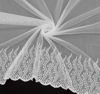 Тюль вышивка на бамбуке 1488 (по низу 15см)