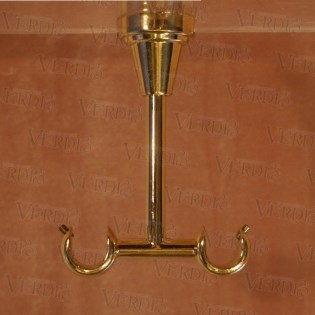 Кронштейн двойной потолочный d-16 мм глянцевое золото