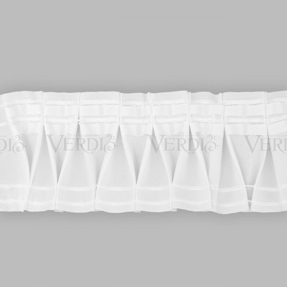 Тесьма 3763, ширина рулона 8 см, Кол-во рядов кармашков 2, кол-во стягивающих шнуров 4, в бобине 50м