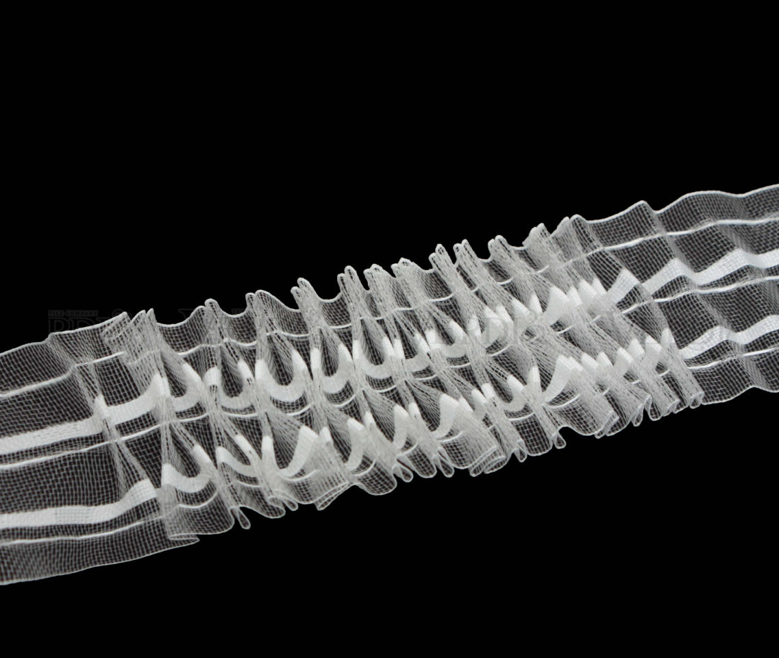 Тесьма С 104 органзовая, ширина рулона 6 см, 3 нити, в бобине 50м