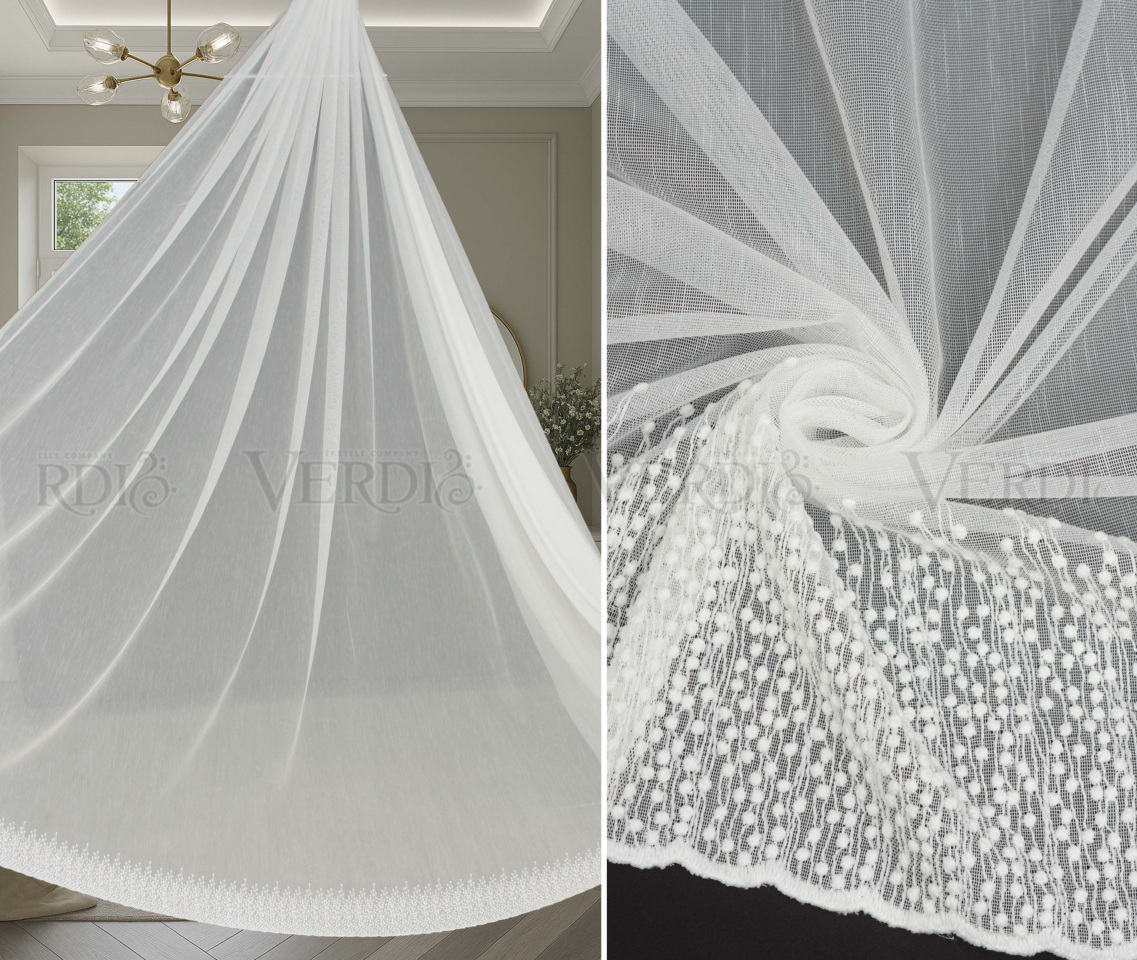 Тюль вышивка на бамбуке 1182 (по низу)