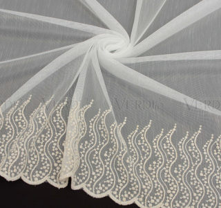 Тюль вышивка на бамбуке 1488 (по низу 15см)