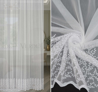 Тюль бамбук вышивка по низу 123249