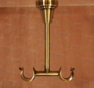 Кронштейн двойной потолочный d-16 мм старое золото
