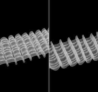 Тесьма 3951P, ширина рулона 8 см, Кол-во рядов кармашков 5, кол-во стягивающих шнуров 3, в бобине 50