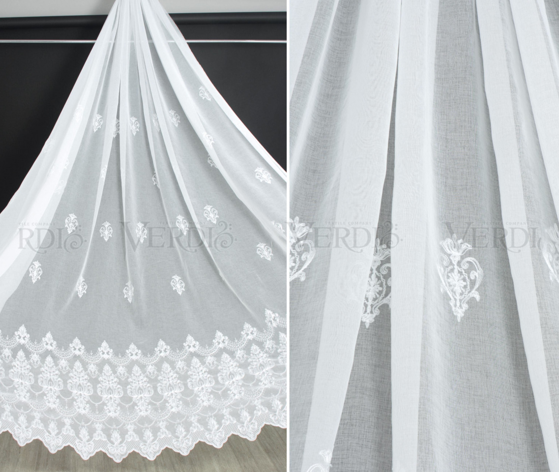 Имитация льна с вышивкой Озара