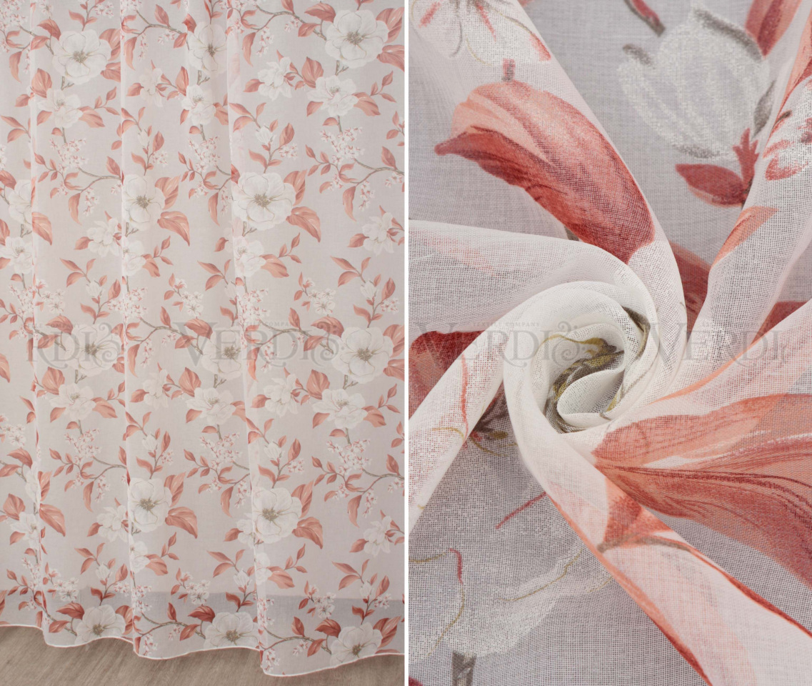 Лен печать Цветочный роман