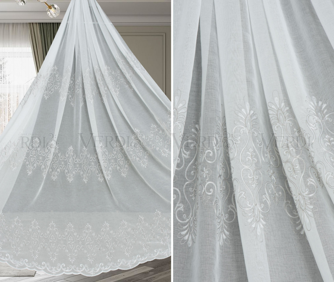 Имитация льна с вышивкой Ильяна